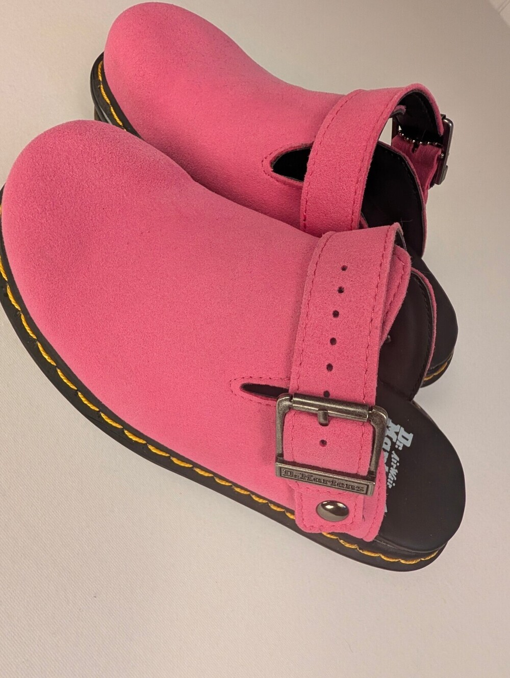Dr.Martens Zebzag Suede Slingback Platform Mules Fuchsia Pink Size 7.5W/6.5M - Picture 7 of 14